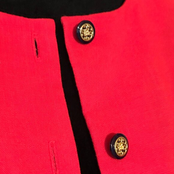 Worthington Pleated Short-Sleeved Jacket: Vintage 80s Red Blazer, Size 12P - Picture 7 of 10